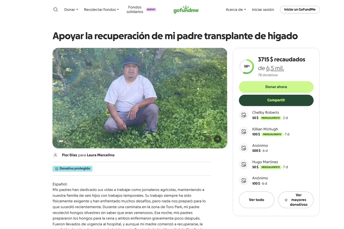 gofundme, jornalero, familia,