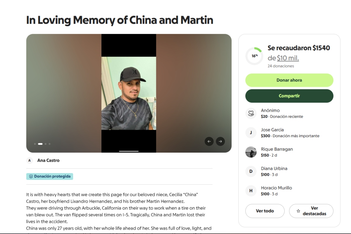 Accidente fatal, California, GoFundMe MundoNOW