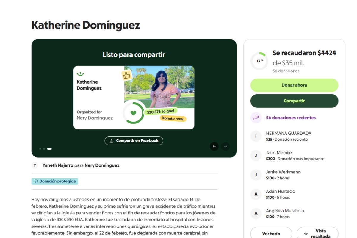 Accidente fatal, GoFundMe, familia solicita apoyo MundoNOW
